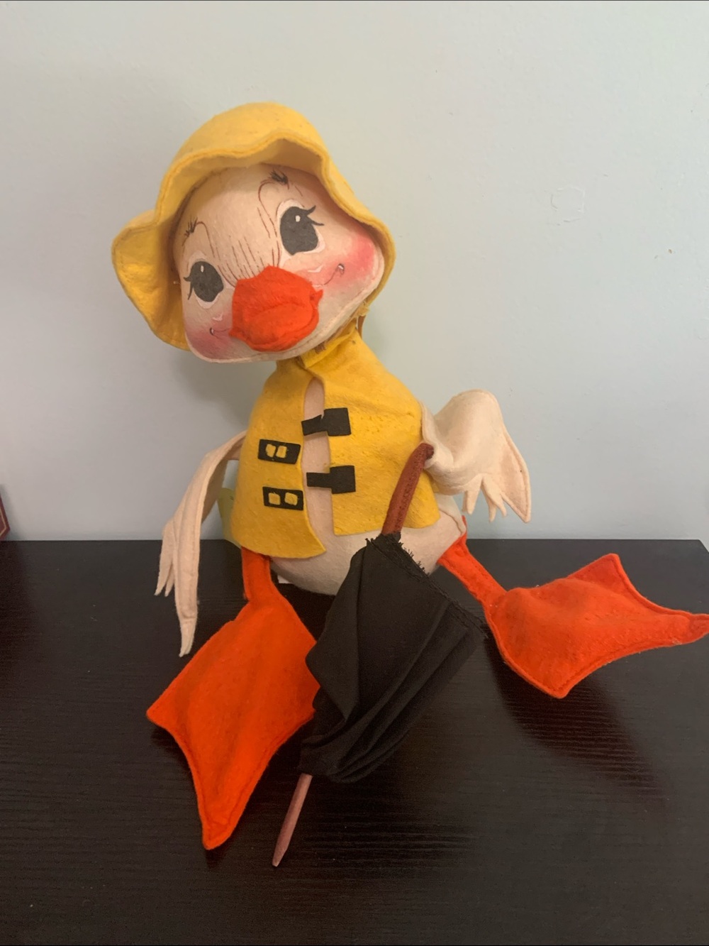 Annalee Duck With Rain Gear Umbrella 1984